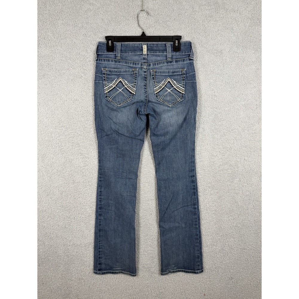 Ariat Real Mid Rise Stretch Whipstitch Bootcut Riding Jeans Rainstorm Size 28 L